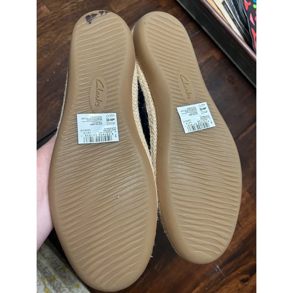 Clarks Navy Blue Espadrille Flats
